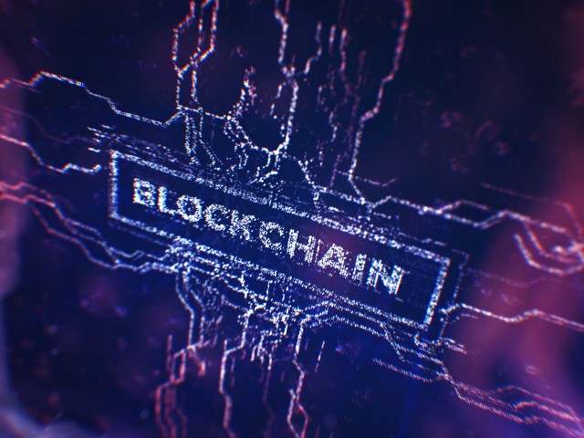 Imagem com a palavra "blockchain" escrita. 