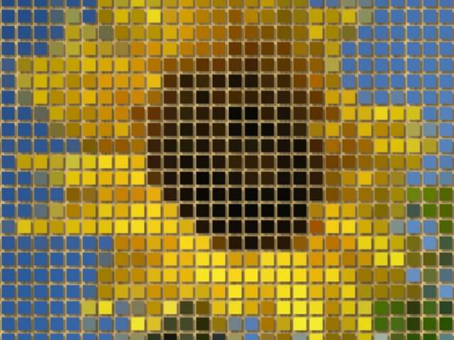entenda o que é pixel e quantos precisam para formar uma imagem como essa de girassol 