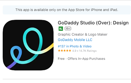 Logotipo GoDaddy Stúdio Over- aplicativos para editar fotos
