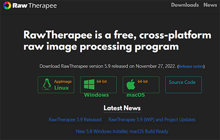logo raw therapee app editor de fotos
