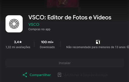 Logotipo VSCO Aplicativo para editar fotos